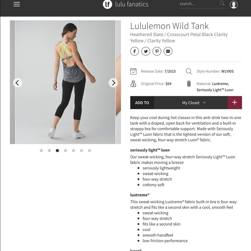 Lululemon Wild Tank